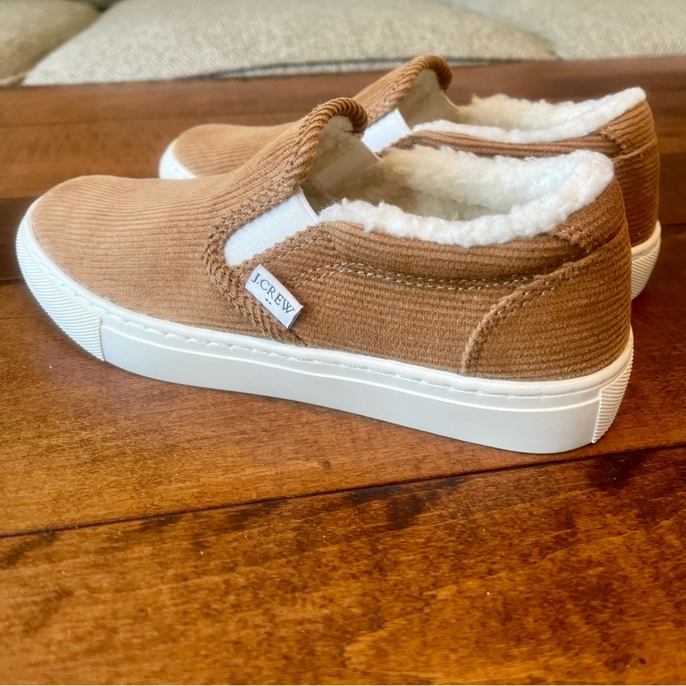 NWOT J. Crew Factory Corduroy Slip-On Sneakers with Sherpa Lining - Picture 4 of 8